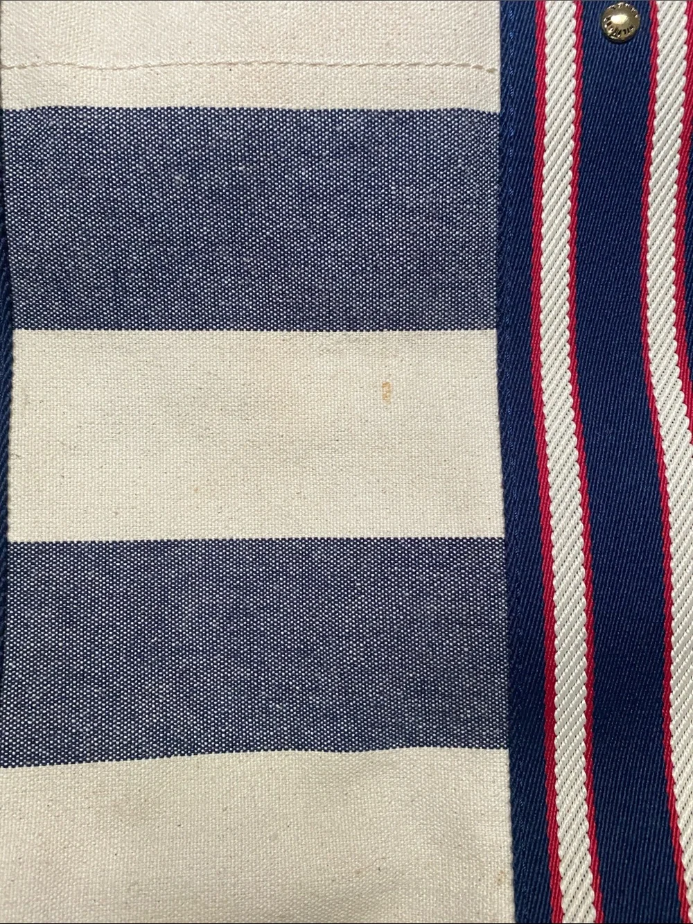 Tommy Hilfiger canvas tote bag weekender shopper stripe travel beach rugby large